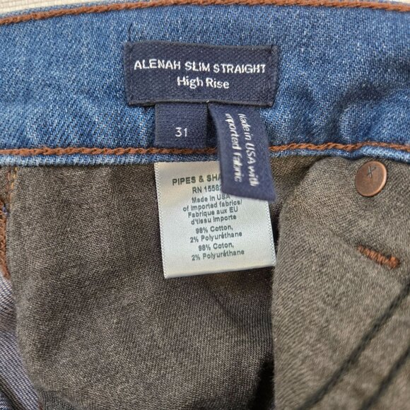 Veronica Beard Alenah Slim Straight High Rise Crop Jeans in Rodeo Wash Size 31 - Picture 5 of 9